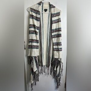 Torrid Tank Top Vest Kimono Plus Size 1 Knit Striped 1X